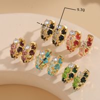 1 Pair Elegant Round Plating Inlay Copper Zircon 14k Gold Plated Earrings main image 9