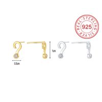1 Pair Simple Style Symbol Plating Inlay Sterling Silver Zircon 18k Gold Plated Silver Plated Ear Studs main image 10