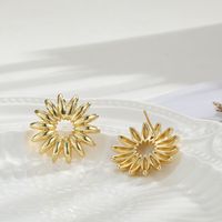 1 Pair Ig Style Simple Style Flower Plating Sterling Silver Gold Plated Silver Plated Ear Studs main image 8