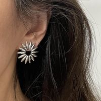 1 Pair Ig Style Simple Style Flower Plating Sterling Silver Gold Plated Silver Plated Ear Studs main image 4