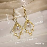 1 Pair Elegant Solid Color Plating Inlay Copper Zircon 14K Gold Plated Drop Earrings main image 2