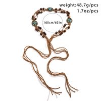 Retro Ethnic Style Flower Alloy Wooden Beads Wax Rope Knot Hollow Out Women's Waist Chain main image 2