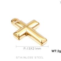 1 Piece Stainless Steel 18K Gold Plated Cross main image 2