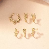 Simple Style Classic Style Heart Shape Flower Butterfly Alloy Rhinestones Lip Stud Nose Ring In Bulk main image 8