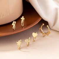 Simple Style Classic Style Heart Shape Flower Butterfly Alloy Rhinestones Lip Stud Nose Ring In Bulk main image 4