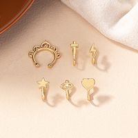 Simple Style Classic Style Heart Shape Flower Butterfly Alloy Rhinestones Lip Stud Nose Ring In Bulk main image 10