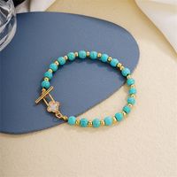 Vintage Style Ethnic Style Geometric 304 Stainless Steel Turquoise K Gold Plated Bracelets In Bulk main image 3