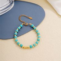 Vintage Style Ethnic Style Geometric 304 Stainless Steel Turquoise K Gold Plated Bracelets In Bulk main image 5