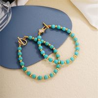 Vintage Style Ethnic Style Geometric 304 Stainless Steel Turquoise K Gold Plated Bracelets In Bulk main image 7