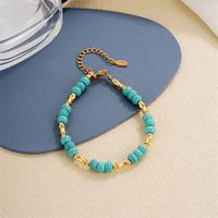 Vintage Style Ethnic Style Geometric 304 Stainless Steel Turquoise K Gold Plated Bracelets In Bulk main image 4