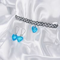 Vintage Style Simple Style Classic Style Heart Shape Artificial Crystal Transparent Women's Jewelry Set sku image 1