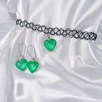 Vintage Style Simple Style Classic Style Heart Shape Artificial Crystal Transparent Women's Jewelry Set main image 7