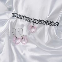 Vintage Style Simple Style Classic Style Heart Shape Artificial Crystal Transparent Women's Jewelry Set sku image 3