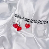Vintage Style Simple Style Classic Style Heart Shape Artificial Crystal Transparent Women's Jewelry Set sku image 4
