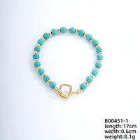 Vintage Style Ethnic Style Geometric 304 Stainless Steel Turquoise K Gold Plated Bracelets In Bulk sku image 4