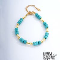 Vintage Style Ethnic Style Geometric 304 Stainless Steel Turquoise K Gold Plated Bracelets In Bulk sku image 6