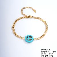 Vintage Style Ethnic Style Geometric 304 Stainless Steel Turquoise K Gold Plated Bracelets In Bulk sku image 2