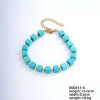 Vintage Style Ethnic Style Geometric 304 Stainless Steel Turquoise K Gold Plated Bracelets In Bulk sku image 7
