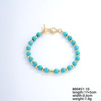 Vintage Style Ethnic Style Geometric 304 Stainless Steel Turquoise K Gold Plated Bracelets In Bulk sku image 9