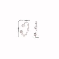 1 Paire Style Simple Couleur Unie Incruster Argent Sterling Gemme Des Boucles D'oreilles main image 3