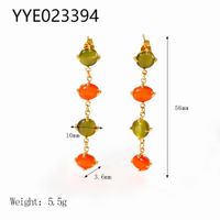 201 Stainless Steel 18K Gold Plated Elegant Glam Plating Inlay Oval Opal Bracelets Earrings Necklace main image 2