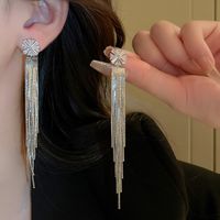 1 Pair Elegant Glam Tassel Plating Inlay Copper Zircon Drop Earrings main image 4