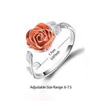 Glam Romantic Rose Sterling Silver Carving Open Rings main image 8