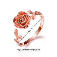 Glam Romantic Rose Sterling Silver Carving Open Rings sku image 5