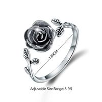 Glam Romantic Rose Sterling Silver Carving Open Rings main image 6