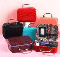 Vintage Style Leopard Pu Leather Square Makeup Bags main image 1