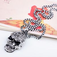 Casual Punk Cross Anchor Skull Alloy Rhodium Plated Silver Plated Men's Pendant Necklace main image 3