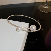 Élégant Style Simple Couleur Unie Le Cuivre Incruster Perles Artificielles Foulard main image 3