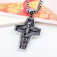 Casual Punk Cross Anchor Skull Alloy Rhodium Plated Silver Plated Men's Pendant Necklace main image 8