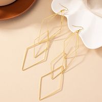 1 Pair Simple Style Rhombus Plating Alloy Gold Plated Drop Earrings main image 1