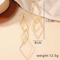 1 Pair Simple Style Rhombus Plating Alloy Gold Plated Drop Earrings main image 2