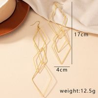 1 Pair Simple Style Rhombus Plating Alloy Gold Plated Drop Earrings sku image 1