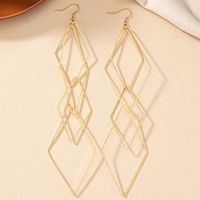 1 Pair Simple Style Rhombus Plating Alloy Gold Plated Drop Earrings main image 5