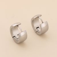 1 Pair Basic Geometric Titanium Steel 18K Gold Plated Hoop Earrings main image 5