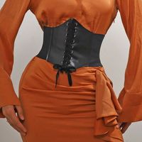 Simple Style Classic Style Solid Color Pu Leather Elastic Band Women's Corset Belts main image 1