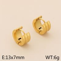 1 Pair Basic Geometric Titanium Steel 18K Gold Plated Hoop Earrings sku image 3