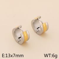 1 Pair Basic Geometric Titanium Steel 18K Gold Plated Hoop Earrings sku image 5