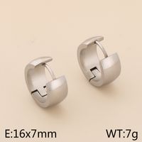 1 Pair Basic Geometric Titanium Steel 18K Gold Plated Hoop Earrings sku image 2