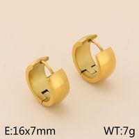 1 Pair Basic Geometric Titanium Steel 18K Gold Plated Hoop Earrings sku image 4