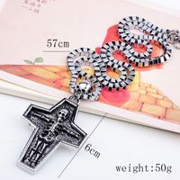 Casual Punk Cross Anchor Skull Alloy Rhodium Plated Silver Plated Men's Pendant Necklace sku image 3