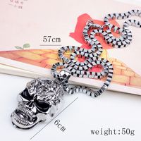 Casual Punk Cross Anchor Skull Alloy Rhodium Plated Silver Plated Men's Pendant Necklace sku image 2