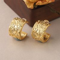 1 Pair Vintage Style French Style Curve Plating Copper Ear Studs main image 5