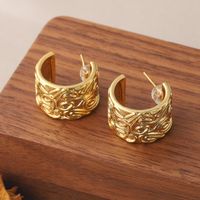 1 Pair Vintage Style French Style Curve Plating Copper Ear Studs main image 3