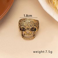 Hip-hop Rock Punk Skull Alloy Plating Gold Plated Women's Wide Band Rings main image 2