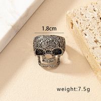 Hip-hop Rock Punk Skull Alloy Plating Gold Plated Women's Wide Band Rings main image 3