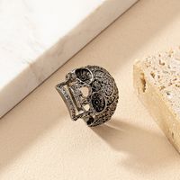 Hip-hop Rock Punk Skull Alloy Plating Gold Plated Women's Wide Band Rings main image 4